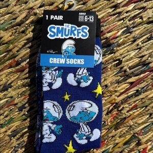 Smurfs Blue Crew Socks for Men